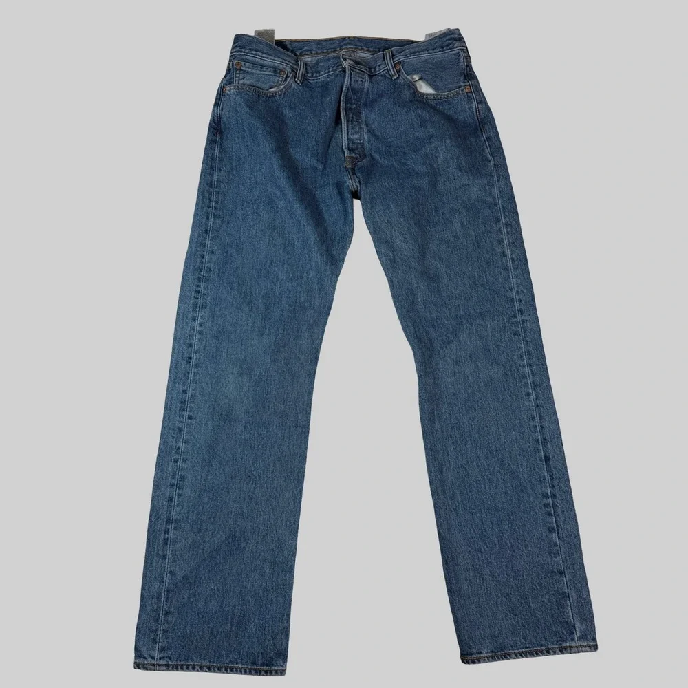 Levi's 501 Button Fly Jeans Men's W36 L32 Blue Straight Leg Denim NWT